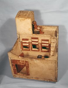 نموذج خشبي لمخزن الحبوب بأشكال ، c.2000-1800 قبل الميلاد (خشب) بواسطة المملكة الوسطى المصرية
