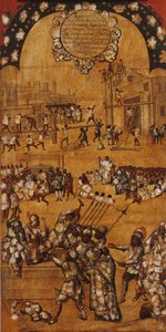 غزو المكسيك ، اللوحة الرابعة ، حوالي 1696-1715 (طلاء على خشب)