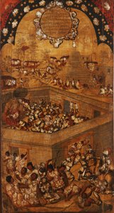 غزو المكسيك ، اللوحة السابعة ، حوالي 1696-1715 (طلاء على خشب)
