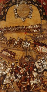غزو المكسيك ، اللوحة XXI ، حوالي 1696-1715 (طلاء على خشب)