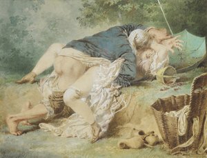 عشاق في حديقة عام 1865 بواسطة Mihaly بواسطة Zichy