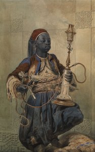 النوبي مع النرجيلة ، 1862 بواسطة Mihaly بواسطة Zichy