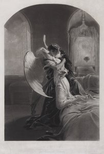 تمارا وشيطان. رسم توضيحي لقصيدة الشيطان بواسطة ميخائيل ليرمونتوف ، ج. 1880 بواسطة Mihaly بواسطة Zichy