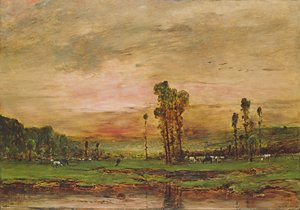 منظر طبيعي مسائي مع قطيع من الماشية بالقرب من Jouy-en-Josas ، 1881