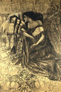 تمارا وشيطان. رسم توضيحي لقصيدة الشيطان بواسطة ميخائيل ليرمونتوف ، 1890-1891