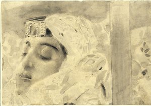 تمارا في التابوت. رسم توضيحي لقصيدة الشيطان بواسطة ميخائيل ليرمونتوف ، 1890-1891 بواسطة ميخائيل الكساندروفيتش فروبل