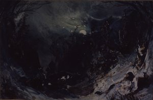 تصميم المسرح لأوبرا The Power of the Fiend لـ A. Serov ، 1871 بواسطة ميخائيل إيليتش بوشاروف