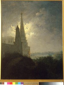 منظر لكرملين موسكو وزاموسكفوريتشي ليلاً بواسطة بوشاروف ، ميخائيل إيليتش (1831-1895). زيت على قماش بواسطة ميخائيل إيليتش بوشاروف