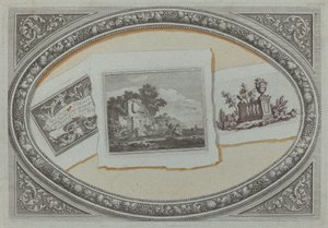 Trompe l'Oeil: يطبع ببطاقة اتصال Londonio ، باستخدام النحاس الأصلي بواسطة ميلانو القرن الثامن عشر ، فرانشيسكو لندنيو ، وبينينو بوسي
