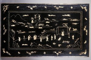 Kang Table Top (إطار خشبي مطلي بالعظم) (انظر أيضًا 272139) بواسطة مدرسة اسرة مينج الصينية