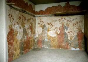 Minoan Art: لوحات جدارية "ربيعية" من أكروتيري إلى سانتوريني. القرن السادس عشر قبل الميلاد. أثينا ، المتحف الأثري الوطني - الفن المينوي: الربيع. اللوحات الجدارية من أكروتيري ، سانتوريني. القرن السادس عشر قبل الميلاد. المتحف الأثري الوطني ، أثينا ، اليونان بواسطة مينوان