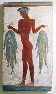 Greek civilization, fresco depicting fisherman, from Akrotiri, Thera, Santorini, Greece (fresco) بواسطة مينوان