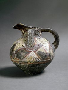 الفن المينوني: مزهرية خزفية من طراز Barbotine. من أجيا تريادا (آيا تريادا). حوالي 1500 ق. خافت. 15.5 سم هيراكليون ، المتحف الأثري بواسطة مينوان