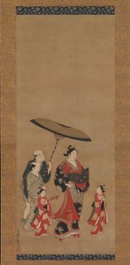 Courtesan on Parade ، أواخر ثلاثينيات القرن الثامن عشر وأوائل أربعينيات القرن التاسع عشر. بواسطة مياغاوا إيشو