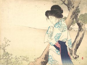 المرأة المجنونة في Yawata Yawata no kyojo من واجهة kuchie للرواية ، حوالي 1905. بواسطة ميزونو توشيكاتا