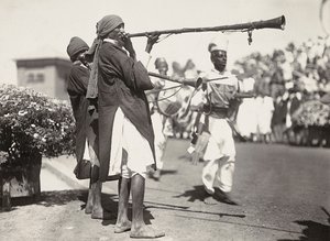 "بناء إمبراطورية" في العصر الفاشي: موسيقيون حبشيون ، 09/05/1936 (b / w photo) بواسطة موديستينو بالدينيتي