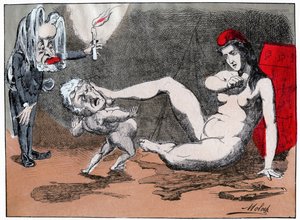 Adolphe Thiers يغتصب ماريان ، حوالي عام 1875 (طباعة) بواسطة مولوخ (1849-1909)