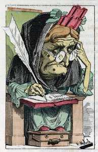 Allegorie من الأكاديمية الفرنسية في "Le Trombinoscope" بواسطة Touchatout ، رسم كاريكاتوري لـ B.Moloch عام 1882 (1849-1909). مجموعة خاصة. بواسطة الطاغوت