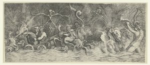آلهة البحر على عربة رسمها الوحوش الأسطورية آلهة الماء بواسطة أميكو أسبيرتيني (رفض الإسناد)