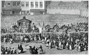 عربة تجرها الخيول في موكب ، 1782 ، 1885.
