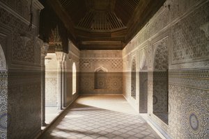 منظر داخلي لقصبة ثامر جلوي بواسطة المدرسة المغربية
