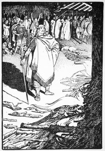 "اخرجي يا ربة البيت" تدعى Flosi to Bergthora "، 1913