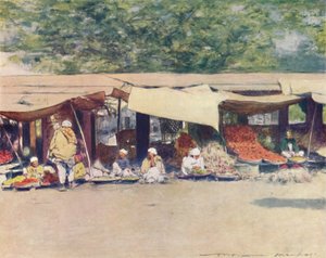 يوم السوق في بيشاور ، 1905 بواسطة مورتيمر لودينجتون مينبس