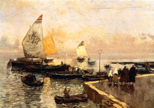 قوارب الفحم في كيودجا ، بقلم موس بيانكي (1840-1904). بواسطة موسى بيانكي