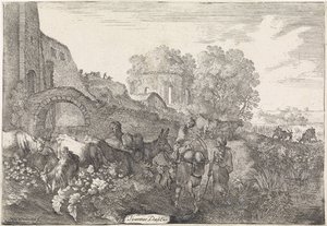 المناظر الطبيعية مع المسافرين المناظر الطبيعية الأركادية (عنوان السلسلة) بواسطة Moyses van Wtenbrouck