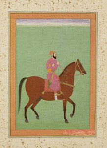 أمير مغل على ظهور الخيل ، 1670-80 ، من ألبوم Clive الكبير بواسطة مدرسة موغال
