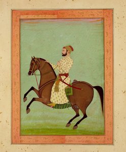 نوبل مغولي على صهوة جواد ، 1790 ، من ألبوم Clive الكبير بواسطة مدرسة موغال