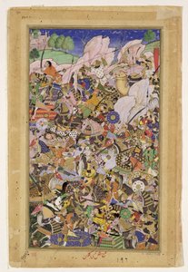 معركة بوندي ، من Akbarnama ، ج .1590