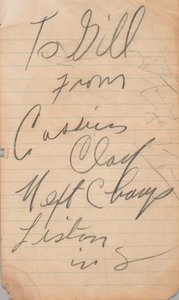 توقيع شخصي كتبه كاسيوس كلاي ، 1963. بواسطة محمد علي