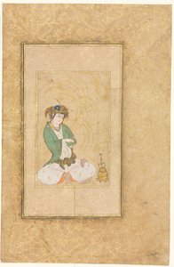 شباب جالس على الصفصاف ، صفحة واحدة ، ج. 1600-1650. بواسطة محمد يوسف