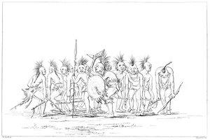 رقصة التسول ، الكيس والثعلب ، جزيرة الصخرة ، المسيسيبي العليا ، 1841. بواسطة مايرز وشركاه