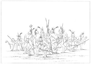 رقص ديسكفري ، ساك وفوكس ، روك أيلاند ، ميسيسيبي العلوي ، 1841. بواسطة مايرز وشركاه