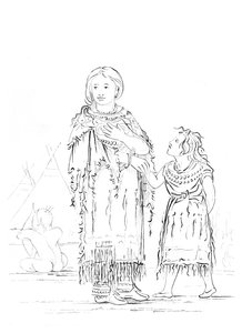 امرأة وطفل أمريكي أصلي ، 1841.