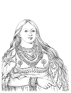 صورة لمنك ، امرأة أمريكية أصلية ، 1841.
