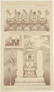 زينة في زيارة الإمبراطور الألماني لأمستردام 1891 زينة لاستقبال الإمبراطور الألماني في أمستردام (العنوان على الجسم) بواسطة NV Drukkerij GJ Thieme