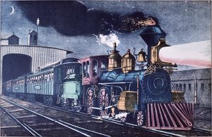 The Night Express, c.1860 (colour litho) بواسطة كوريير وآيفز