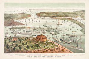ميناء نيويورك بواسطة Currier & Ives بواسطة كوريير وآيفز