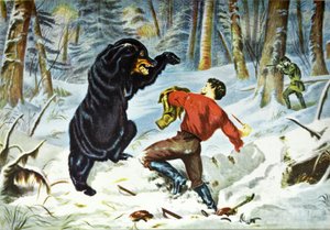 Currier & Ives Illustration القرن التاسع عشر. حياة الصياد. حل ضيق. بواسطة N. and Ives، JM Currier
