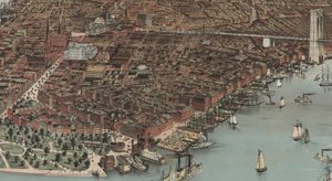 مدينة نيويورك (التفاصيل) ، 1883 بواسطة N. and Ives، JM Currier