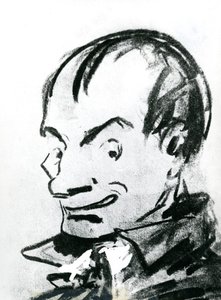 رسم كاريكاتوري لتشارلز بودلير (1821-1867) (قلم رصاص على ورق) (صورة بالأبيض والأسود) بواسطة نادار
