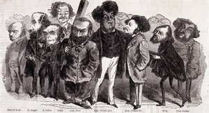 صور للكتاب بول دي كوك (1793-1871) ، إميل أوجييه (1820-1889) ، يوجين سكرايب (1791-1861) ، فيليكس نادار ، ألفونس كار (1808-1890) ، ألكسندر دوماس بيري (1802-1870) وألكسندر دوماس جونيور (1824-1895) ، جوزيف ميري (1798-1866) وليون جوزان (1803-1 بواسطة نادار