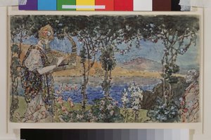 حكاية خيالية. عمل لناديجدا سيرجيفنا بسيشيفا (1881-1913) ، ألوان مائية وحبر على ورق بواسطة ناديجدا بسيشيفا