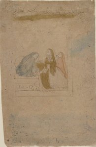 سيدة مع الحضور ، كاليفورنيا. 1775-80. بواسطة Nainsukh