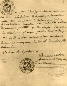 قسم نابليون الدستوري ، 6 يوليو 1791 ، 1921. بواسطة نابليون بونابرت الأول