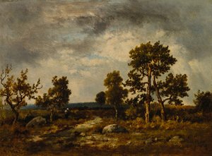 المسار بالقرب من بركة الأفاعي ، غابة فونتينبلو ، ج. 1860s.