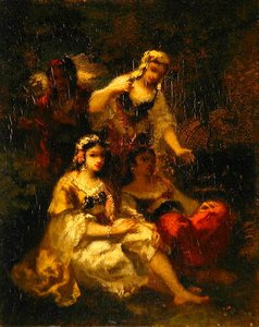 أربع عوانس إسبانية ، حوالي 1844-60 (زيت على اللوح)